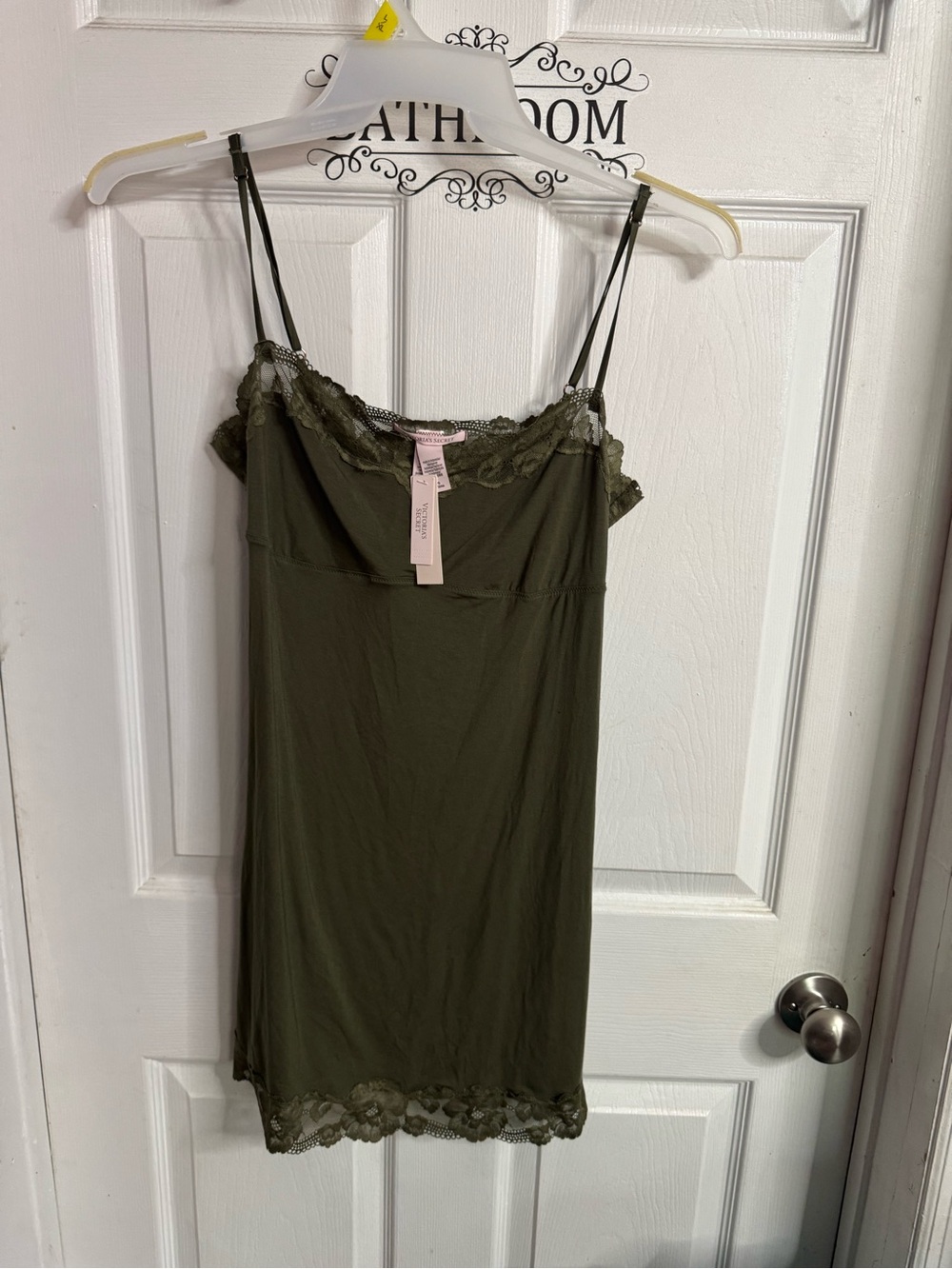 Victoria's Secret Olive Lace-Trim Slip
